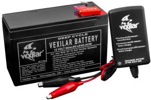 Battery & Charger - 12 Volt/9 Amp Lead-Acid Battery and 1 Amp Charger System